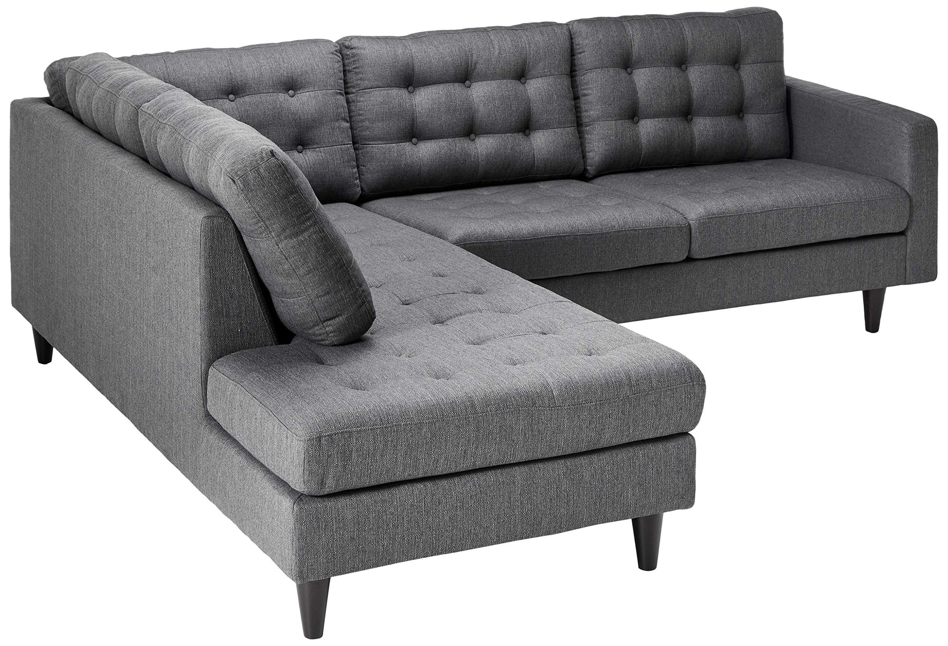 sofas | CasaFoyer Empress Button Tufted Upholstered Fabric Sectional Sofa Set | Gray | 2-Piece Left Bumper & Right Loveseat | Plush Cushions | Regal Armrests | Stain-Resistant Fabric | 660 lbs Capacity | casafoyer.myshopify.com