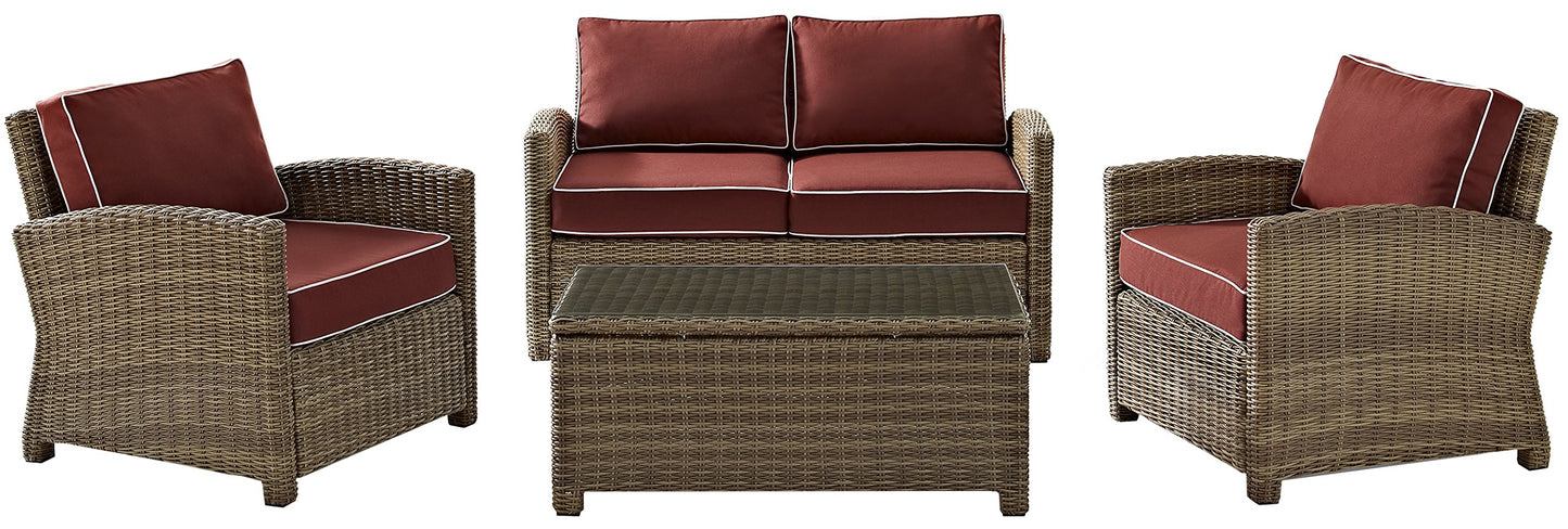 Patio Furniture Sets | CasaFoyers Bradenton Collection | All-Weather Wicker Outdoor Seating Set | Durable & Stylish | Sangria Cushions | casafoyer.myshopify.com