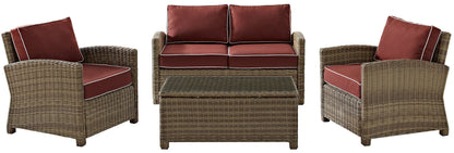 Patio Furniture Sets | CasaFoyers Bradenton Collection | All-Weather Wicker Outdoor Seating Set | Durable & Stylish | Sangria Cushions | casafoyer.myshopify.com