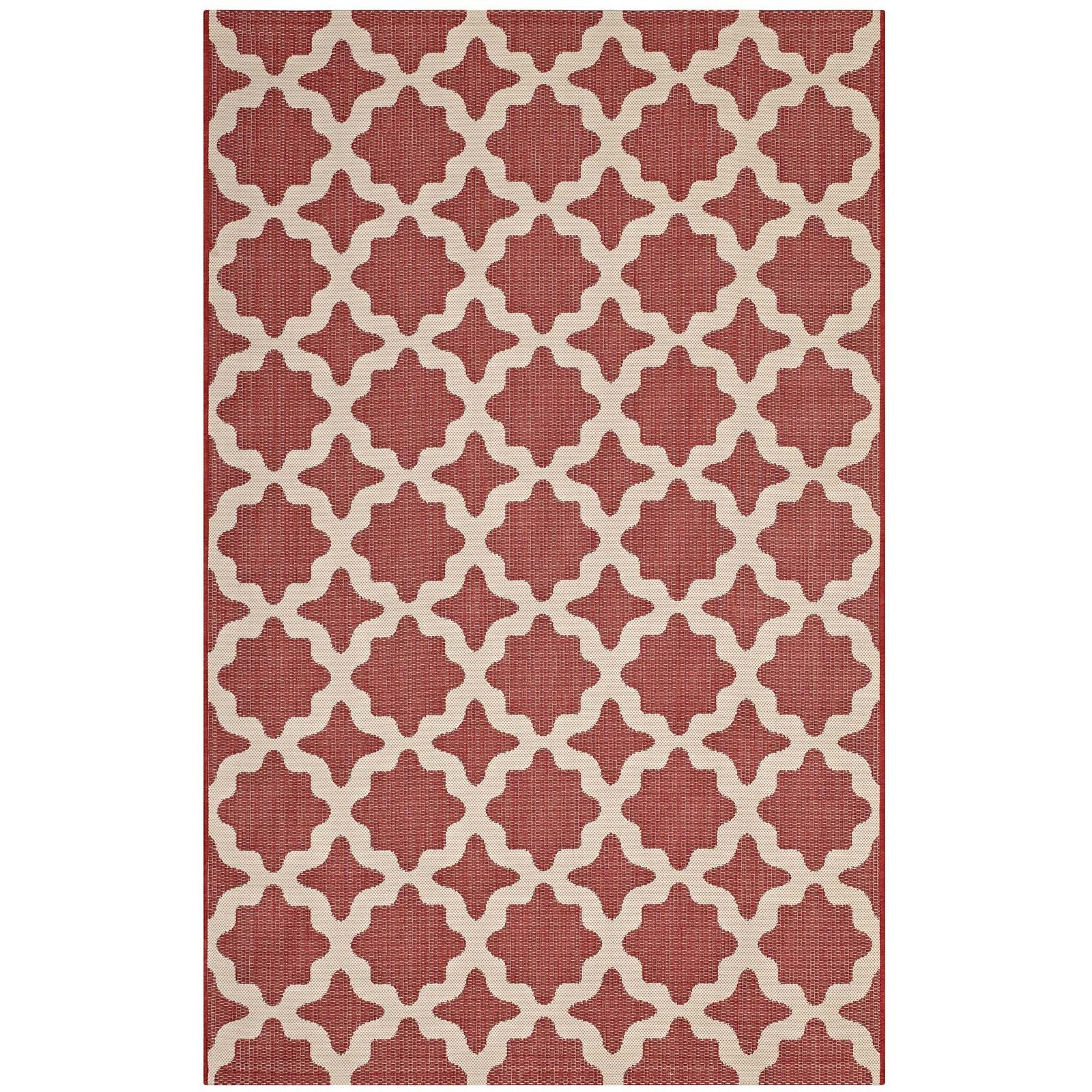 Carpet & Rugs | CasaFoyer Cerelia Moroccan Trellis 8x10 Indoor/Outdoor Area Rug | Durable, Fade & Stain Resistant | Easy Maintenance | Red/Beige | casafoyer.myshopify.com