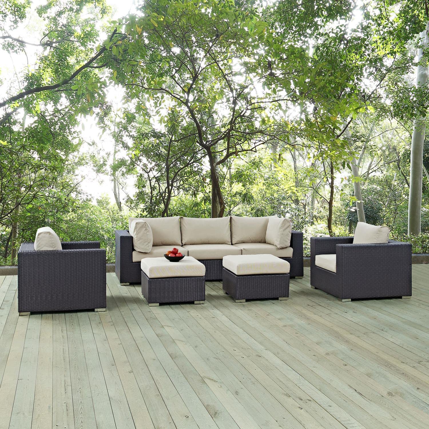 kitchen and dining room sets | CasaFoyer Convene Outdoor Sectional Set | Durable Rattan Weave | Weather-Resistant Cushions | Versatile & Stylish | 7 Piece Patio Sofa Set | casafoyer.myshopify.com