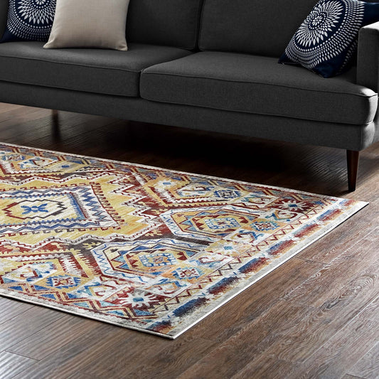 Carpet & Rugs | CasaFoyer Florita Distressed Southwestern Aztec Area Rug | Vibrant Design | Durable & Stain Resistant | 8x10 Size | Multicolored | casafoyer.myshopify.com
