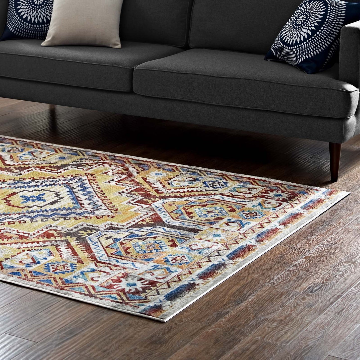 Carpet & Rugs | CasaFoyer Florita Distressed Southwestern Aztec Area Rug | Vibrant Design | Durable Cross Woven Polyester | Stain-Resistant | Easy to Clean | Gripping Rubber Bottom | 4x6 Size | casafoyer.myshopify.com