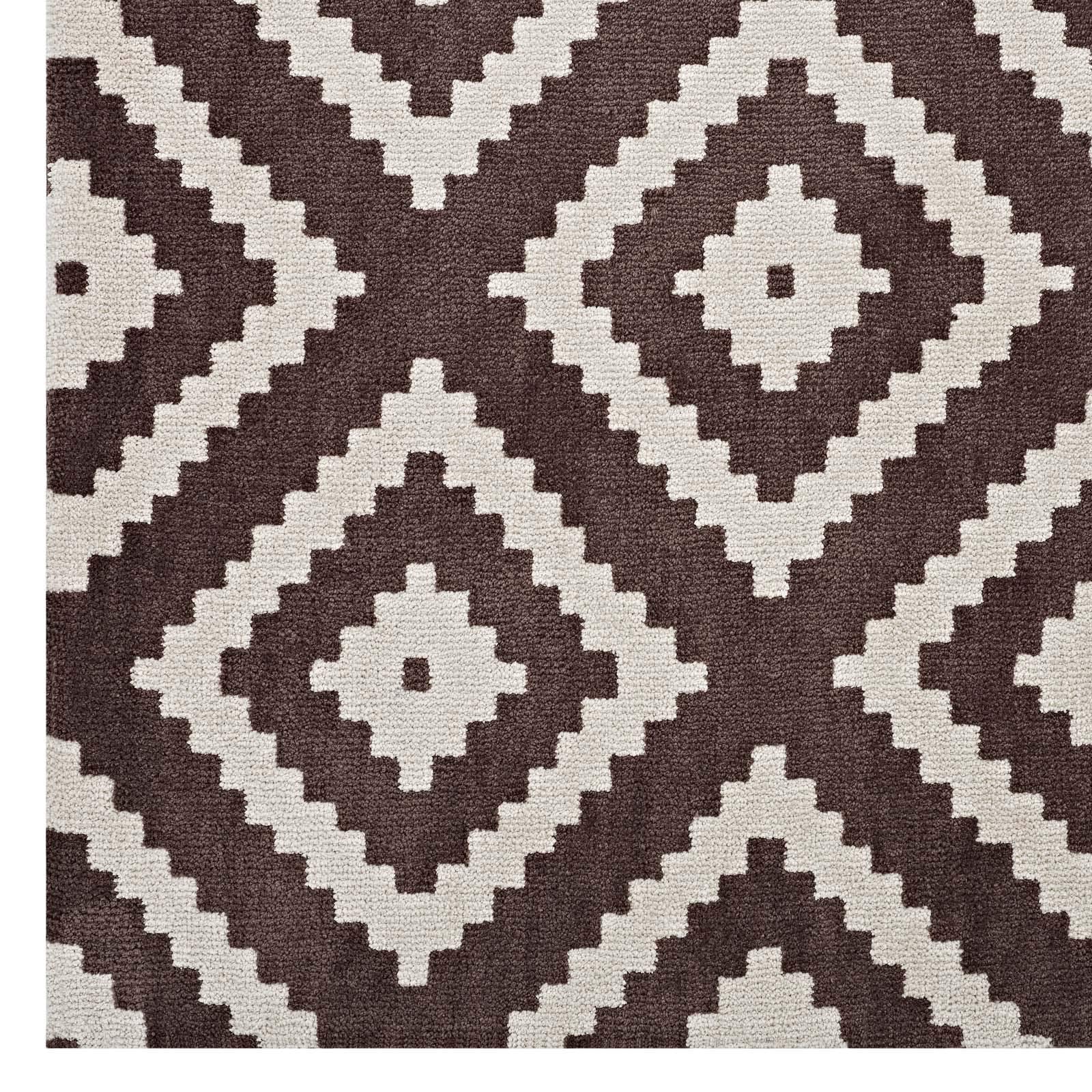 Carpet & Rugs | CasaFoyer Alika Abstract Diamond Trellis Area Rug | Elegant Modern Design | Durable & Stain Resistant | 8x10 Ivory/Brown | casafoyer.myshopify.com