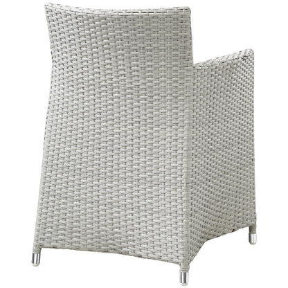 Dining Table | Junction Outdoor Patio Dining Arm Chair | Elegant & Relaxing | Synthetic Rattan | Weather-resistant Cushion | Easy Assembly | Ideal for Modern Outdoor Spaces | casafoyer.myshopify.com