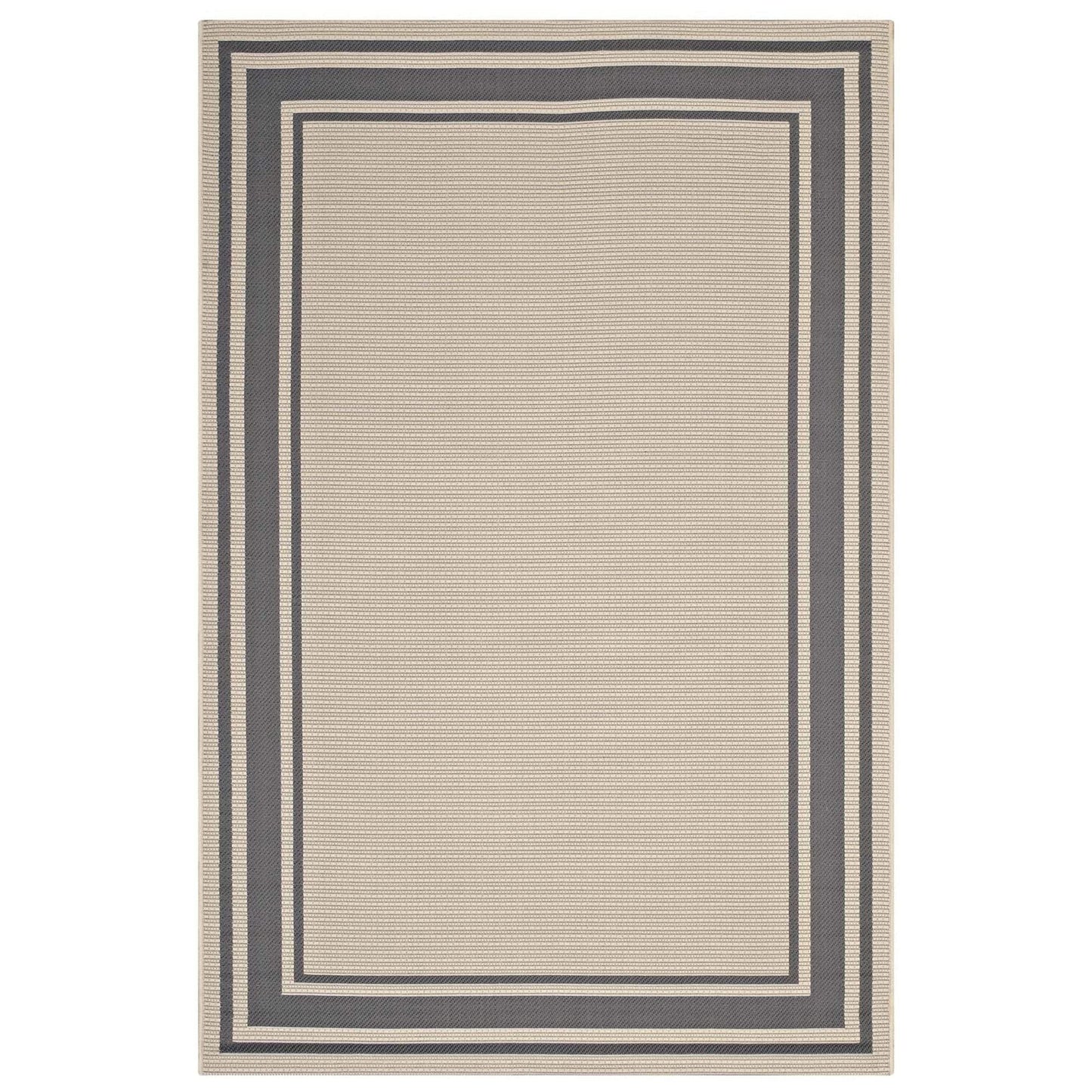 Carpet & Rugs | CasaFoyer  Rim Solid Border Borderline Indoor/Outdoor Area Rug | Durable & Soft Polypropylene | Fade & Stain Resistant | 5x8 | Gray/Beige | casafoyer.myshopify.com