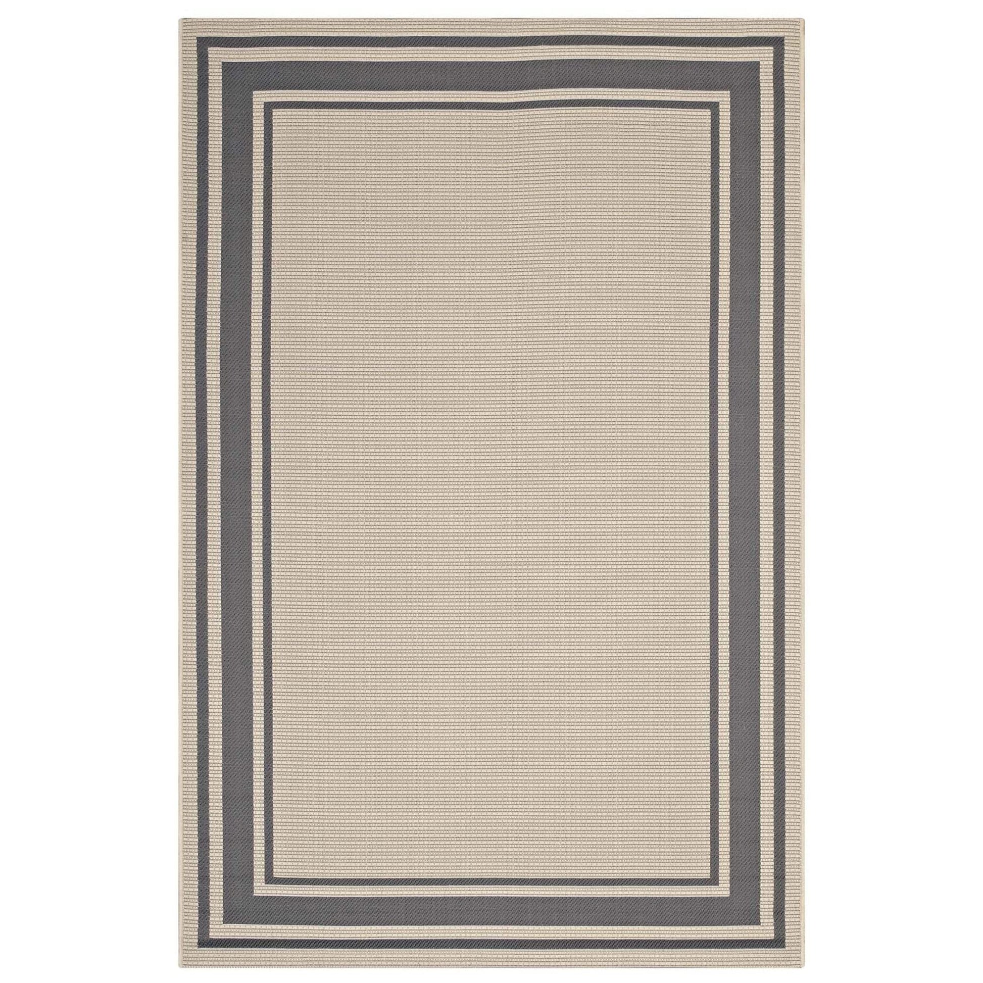 Carpet & Rugs | CasaFoyer  Rim Solid Border Borderline Indoor/Outdoor Area Rug | Durable & Soft Polypropylene | Fade & Stain Resistant | 5x8 | Gray/Beige | casafoyer.myshopify.com