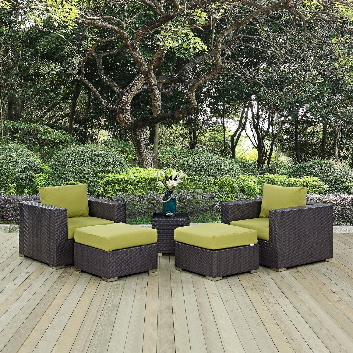 kitchen and dining room sets | CasaFoyer Convene Outdoor Sectional Set | Durable Rattan Weave | Weather-Resistant Cushions | 5-Piece Patio Furniture | casafoyer.myshopify.com