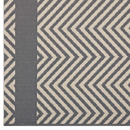 area rugs | CasaFoyer Optica Chevron With End Borders 5x8 Indoor/Outdoor Area Rug | Stylish, Durable, Fade & Stain Resistant | All-Weather | Gray/Beige | casafoyer.myshopify.com
