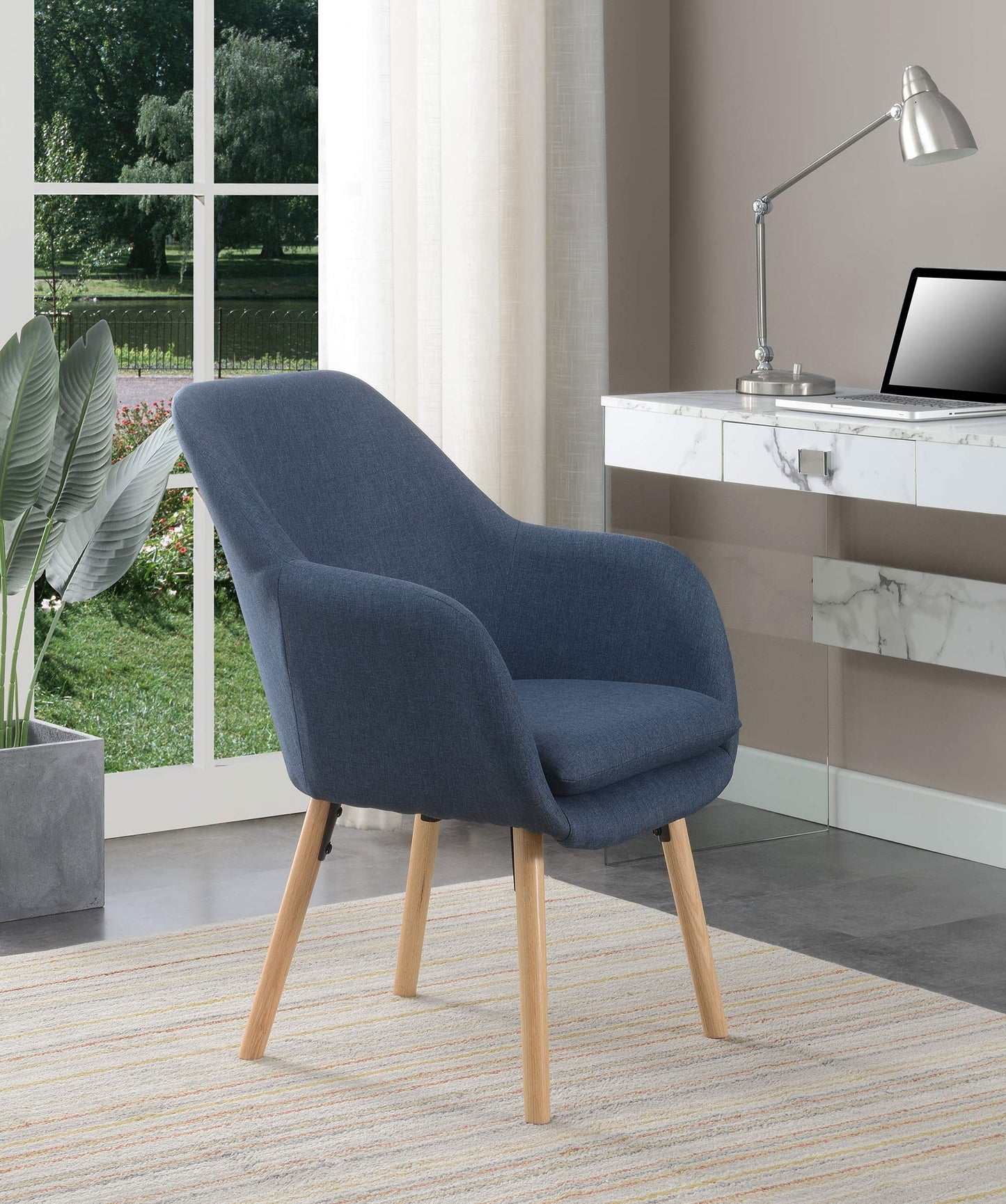 TABLE | CasaFoyer Take a Seat Charlotte Accent Chair | Solid Red Oak Legs | Linen Fabric Seat | Stylish & Comfortable | casafoyer.myshopify.com