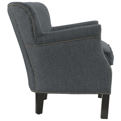 home office desk chairs | CasaFoyer Key Armchair: Luxurious Seating Experience | Comfort & Style | Elegant Curves | Dense Foam Padding | Ornamental Nailhead Trim | Polyester Upholstery | Black Stained Wood Legs | Versatile Design | Perfect for Any Space | casafoyer.myshopify.com