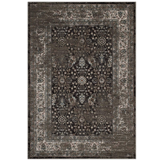 Carpet & Rugs | CasaFoyer Berit Distressed Vintage Floral Lattice Area Rug | Durable | Stain Resistant | 5x8 Size | Brown & Beige | casafoyer.myshopify.com