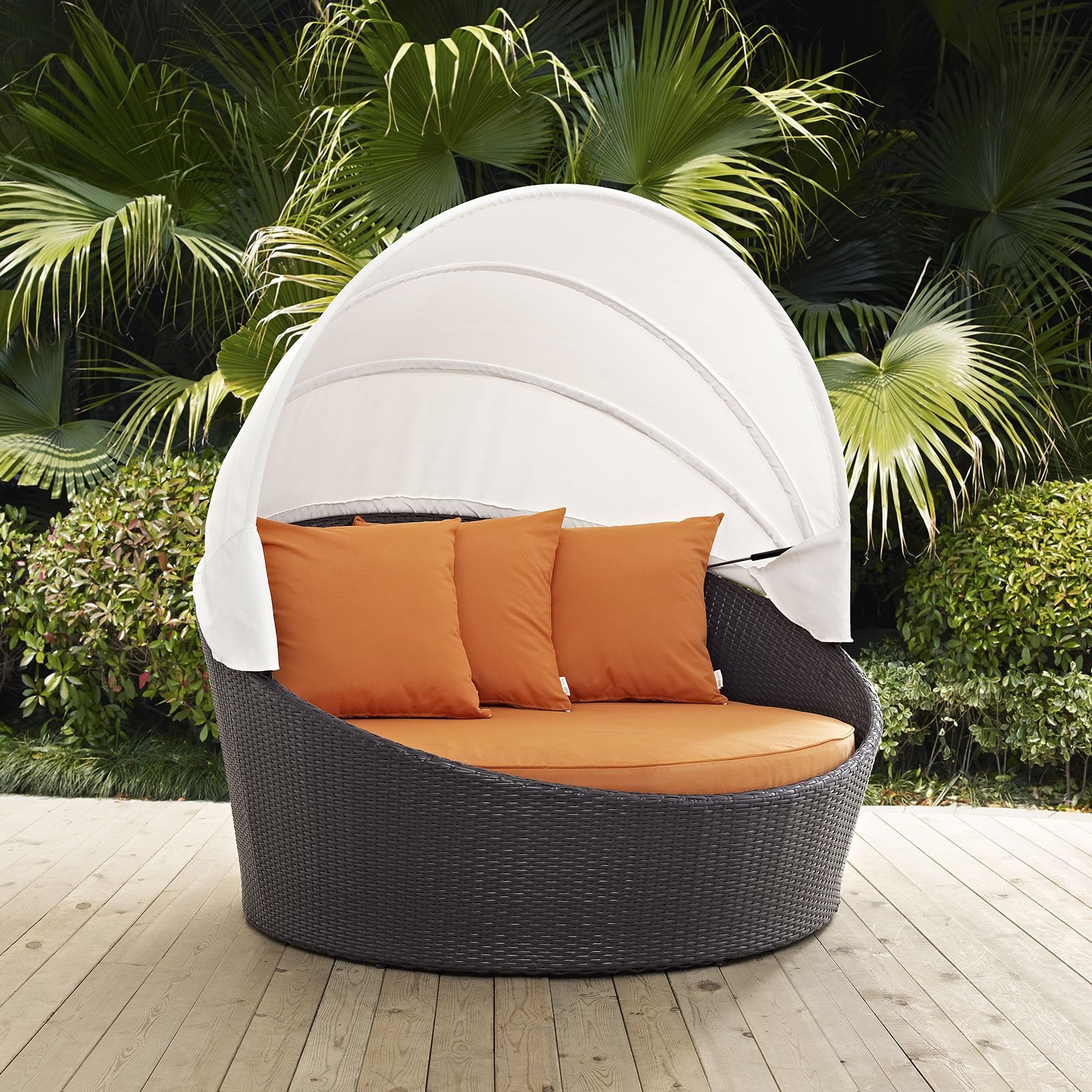 sofas | CasaFoyer Convene Outdoor Sectional | Patio Daybed with Canopy | Durable Rattan Weave | All-Weather Cushions | Ideal for Small Spaces & Balconies | casafoyer.myshopify.com