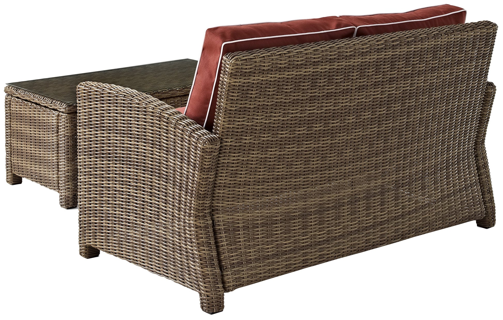 Patio Furniture Sets | CasaFoyers Bradenton Collection | Exquisite All-Weather Wicker Outdoor Seating Set | Durable & UV Resistant | Loveseat & Glass Top Table | casafoyer.myshopify.com