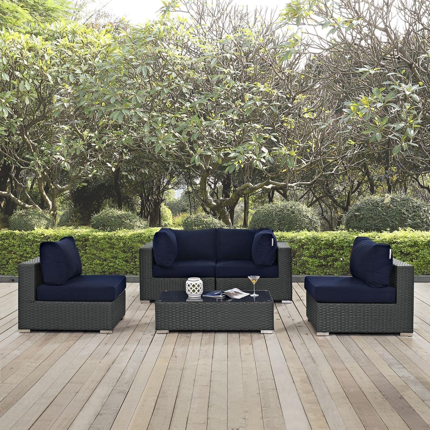 kitchen and dining room sets | CasaFoyer Sojourn Outdoor Patio Furniture Set | Sunbrella Cushions | Synthetic Rattan | UV Protection | Aluminum Frame | Coffee Table, Armless Chairs, Corners | casafoyer.myshopify.com