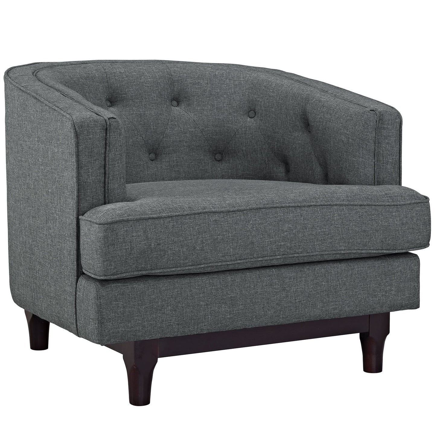 home office desk chairs | CasaFoyer Coast Armchair | Mid-Century Charm | Walnut Legs | Polyester Upholstery | Comfortable Foam Cushioning | Easy to Clean | Ideal for Modern Living | casafoyer.myshopify.com