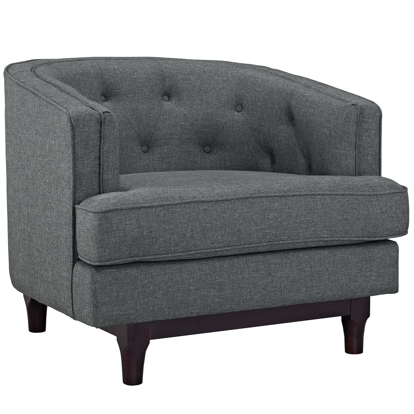 home office desk chairs | CasaFoyer Coast Armchair | Mid-Century Charm | Walnut Legs | Polyester Upholstery | Comfortable Foam Cushioning | Easy to Clean | Ideal for Modern Living | casafoyer.myshopify.com