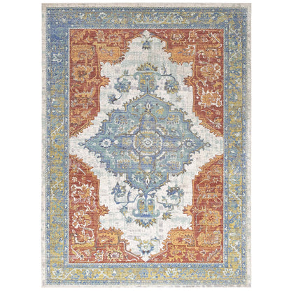 area rugs | CasaFoyer Citlali Distressed Southwestern Aztec Area Rug | Vibrant Design | Stain Resistant | Easy to Clean | Durable | 5x8 Size | casafoyer.myshopify.com