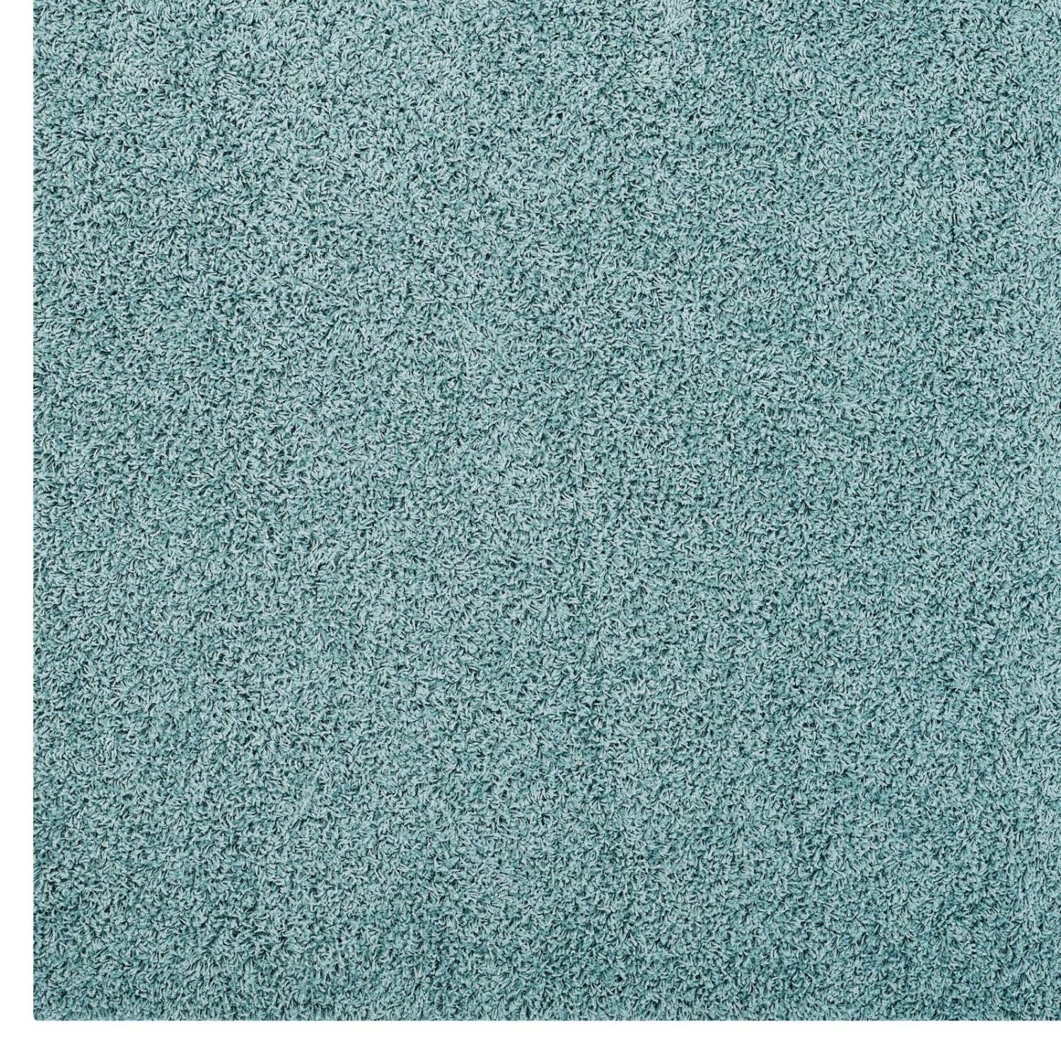 area rugs | CasaFoyer Enyssa Solid Shag Area Rug | Durable Polypropylene Construction | Non-Shedding | Stain Resistant | 8x10 Aqua Blue and Ivory | Ideal for Home Decor | casafoyer.myshopify.com