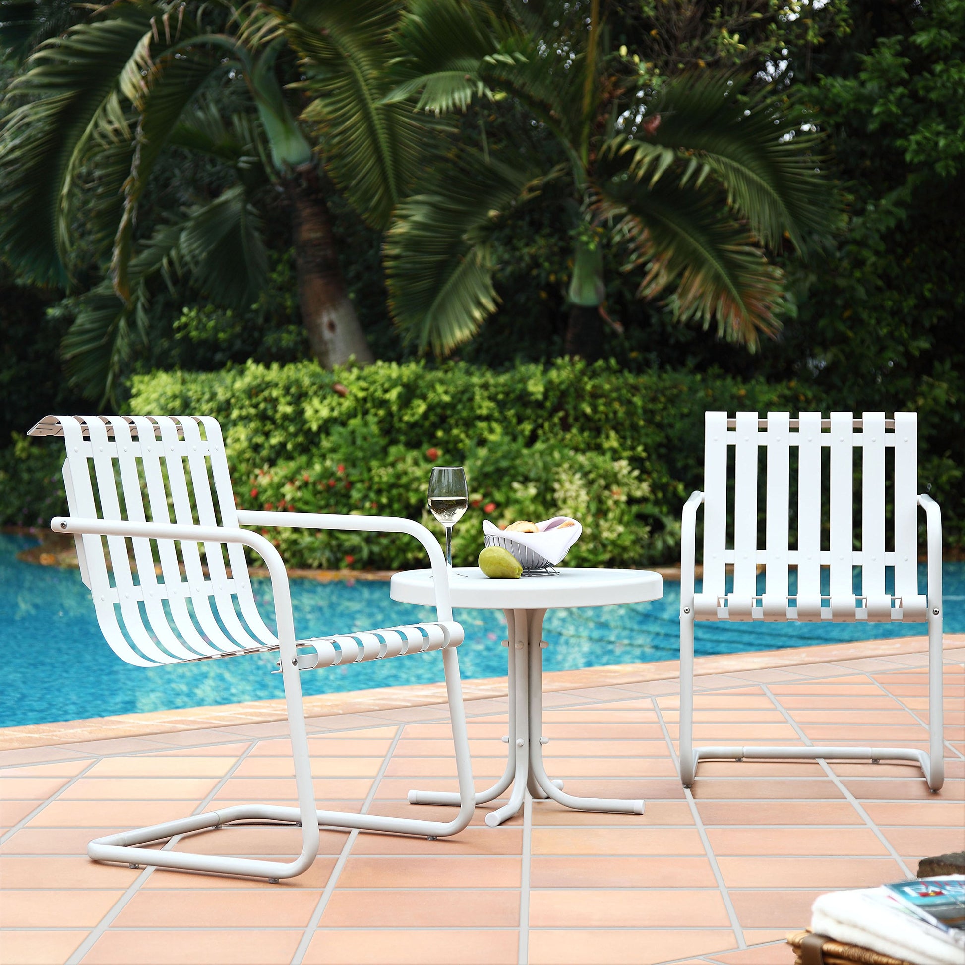 Patio Furniture Sets | CasaFoyer Gracie Conversation Set | Nostalgic 3-Piece Outdoor Seating Ensemble | Aluminum Chairs & Steel Table | Alleviate Stress & Enjoy the Past | casafoyer.myshopify.com