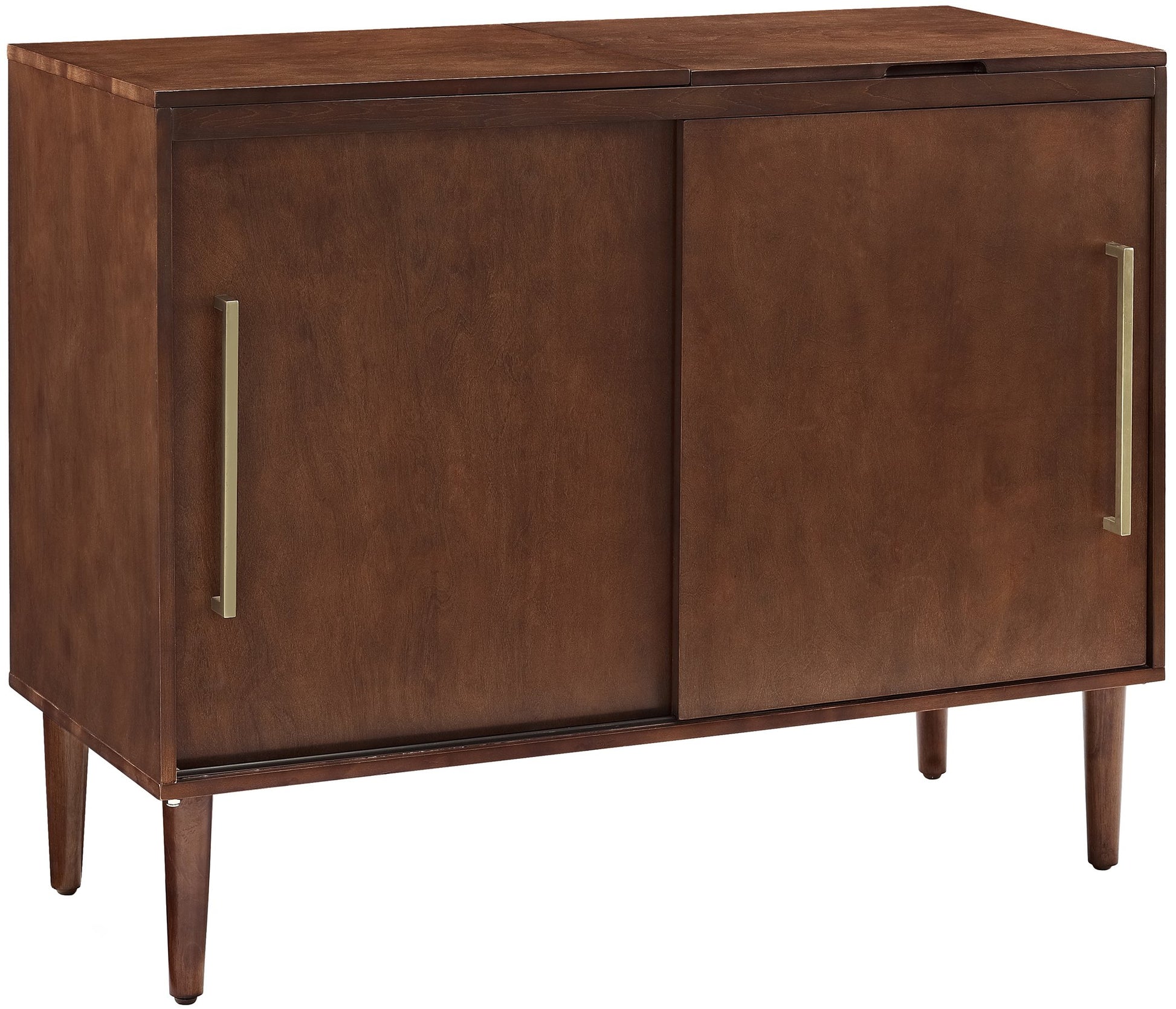 TABLE | Ergodes Everett Media Console | Sleek Mid-Century Design | Record Player Compatible | Hidden Turntable Compartment | Organized Storage | Mahogany Finish | casafoyer.myshopify.com