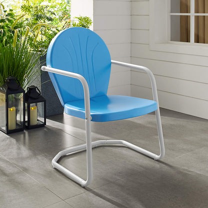 Chair | Griffith Metal Outdoor Furniture | Durable Steel Chair for Ultimate Relaxation | Nostalgic Allure | Sky Blue Finish | casafoyer.myshopify.com