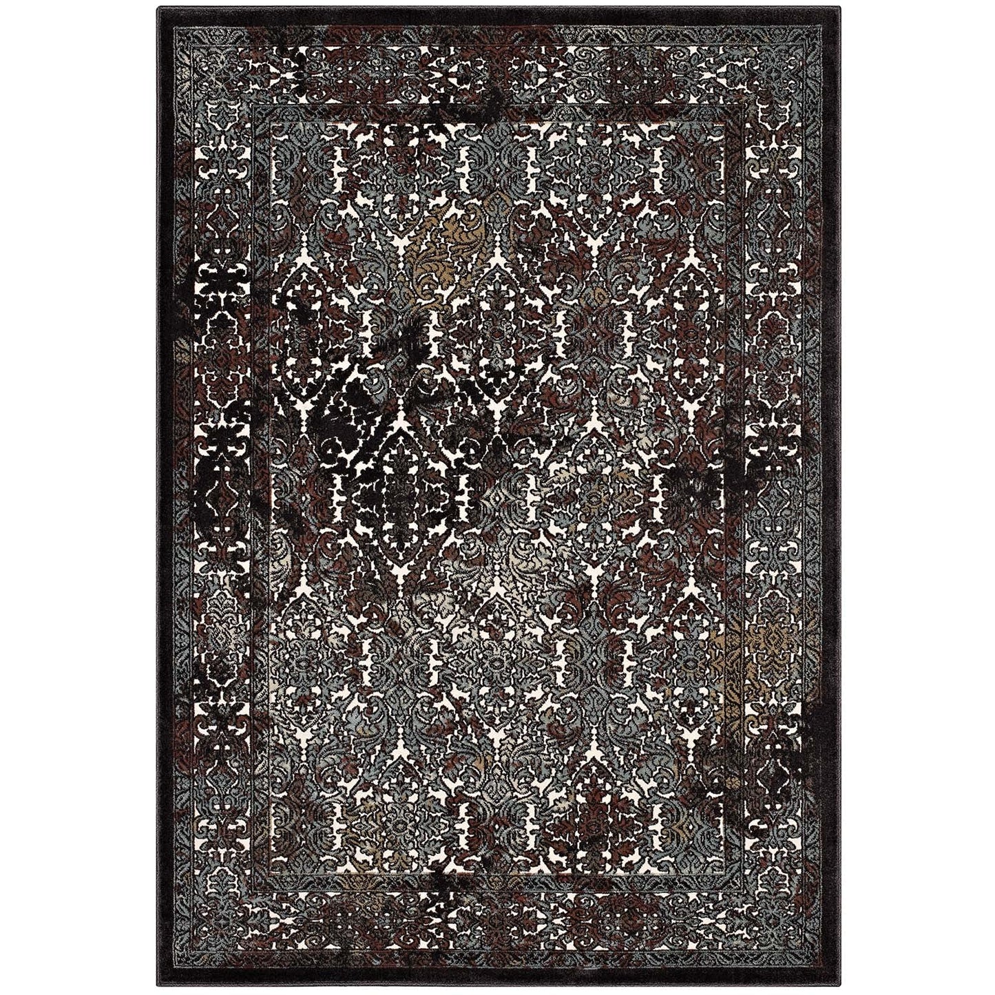 Carpet & Rugs | CasaFoyer Westia Vintage Ornate Turkish Area Rug | 8x10 | Distressed Turkish Pattern | Stain-Resistant | Easy to Maintain | Durable Polyester & Polypropylene Blend | casafoyer.myshopify.com