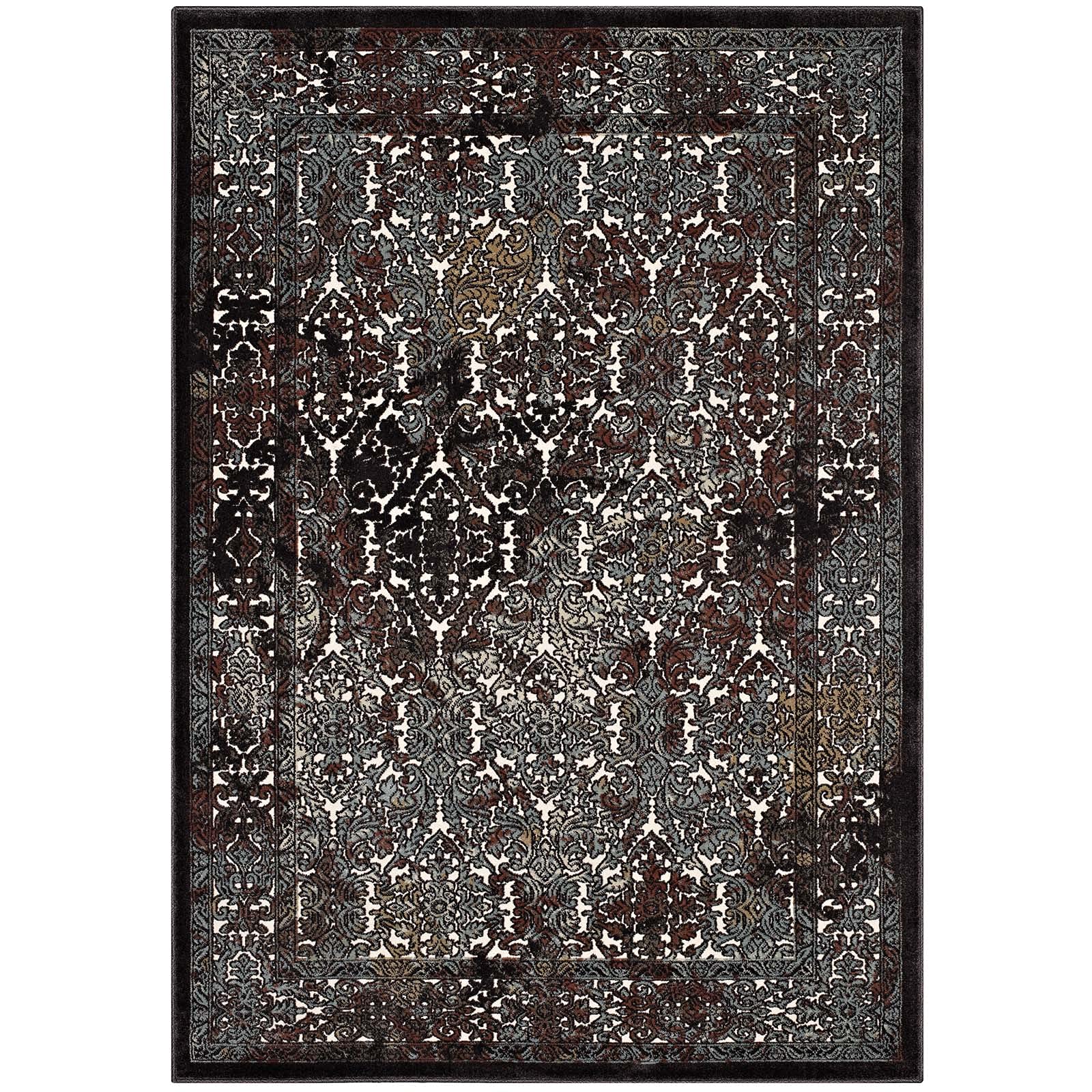 Carpet & Rugs | CasaFoyer Westia Vintage Ornate Turkish Area Rug | 8x10 | Distressed Turkish Pattern | Stain-Resistant | Easy to Maintain | Durable Polyester & Polypropylene Blend | casafoyer.myshopify.com