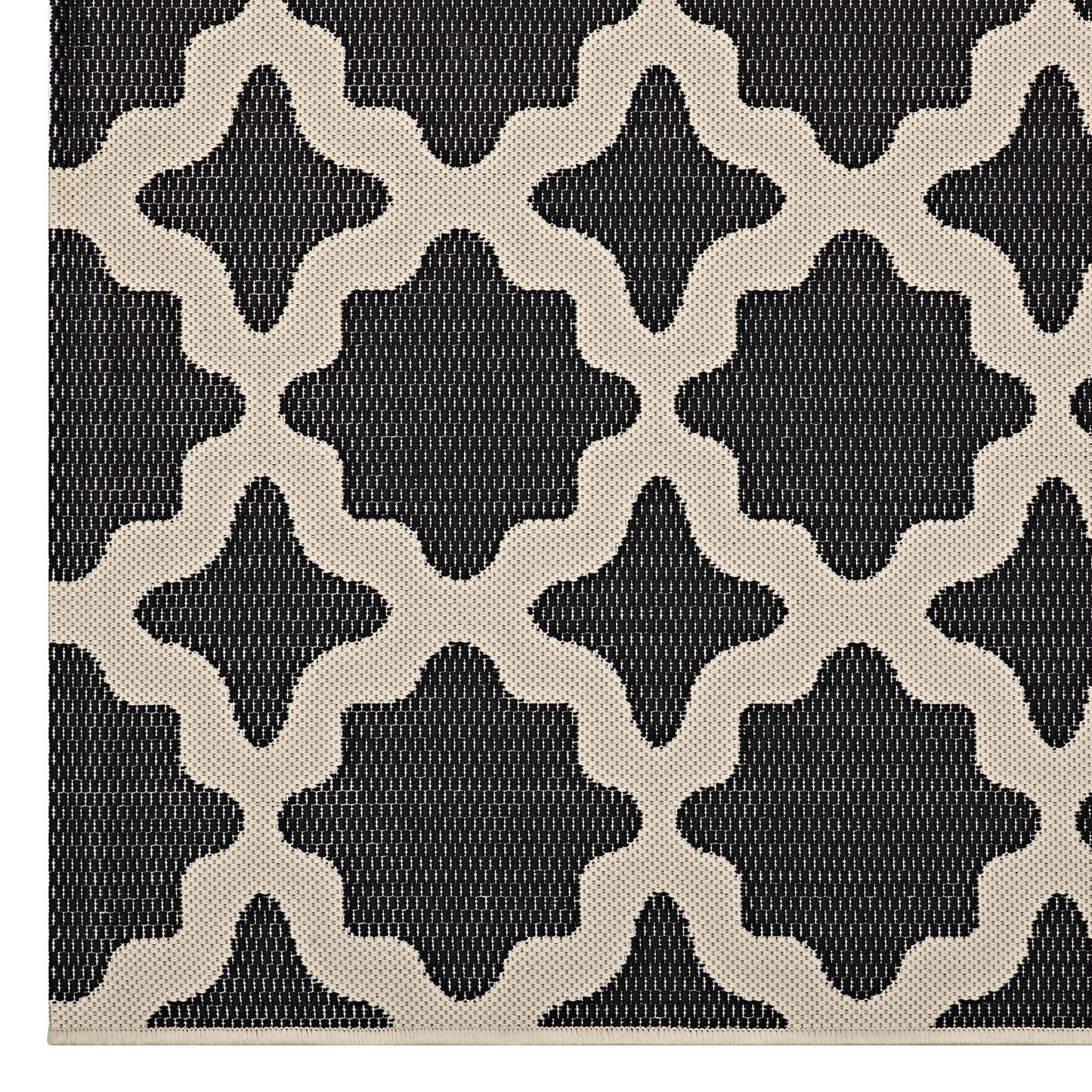 Carpet & Rugs | CasaFoyer Cerelia Moroccan Trellis 5x8 Indoor/Outdoor Area Rug | Durable, Soft, Family-Friendly | Black/Beige | casafoyer.myshopify.com