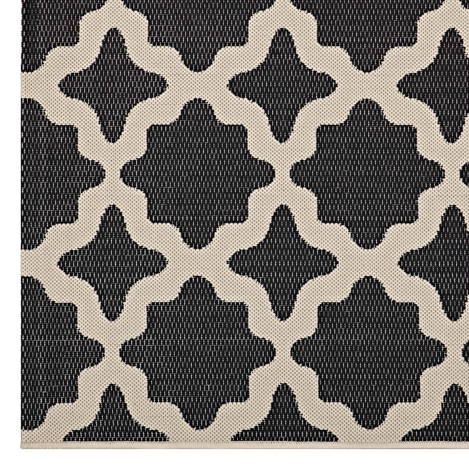 Carpet & Rugs | CasaFoyer Cerelia Moroccan Trellis 5x8 Indoor/Outdoor Area Rug | Durable, Soft, Family-Friendly | Black/Beige | casafoyer.myshopify.com