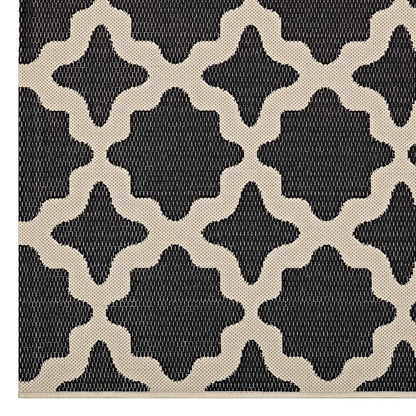 Carpet & Rugs | CasaFoyer Cerelia Moroccan Trellis 5x8 Indoor/Outdoor Area Rug | Durable, Soft, Family-Friendly | Black/Beige | casafoyer.myshopify.com