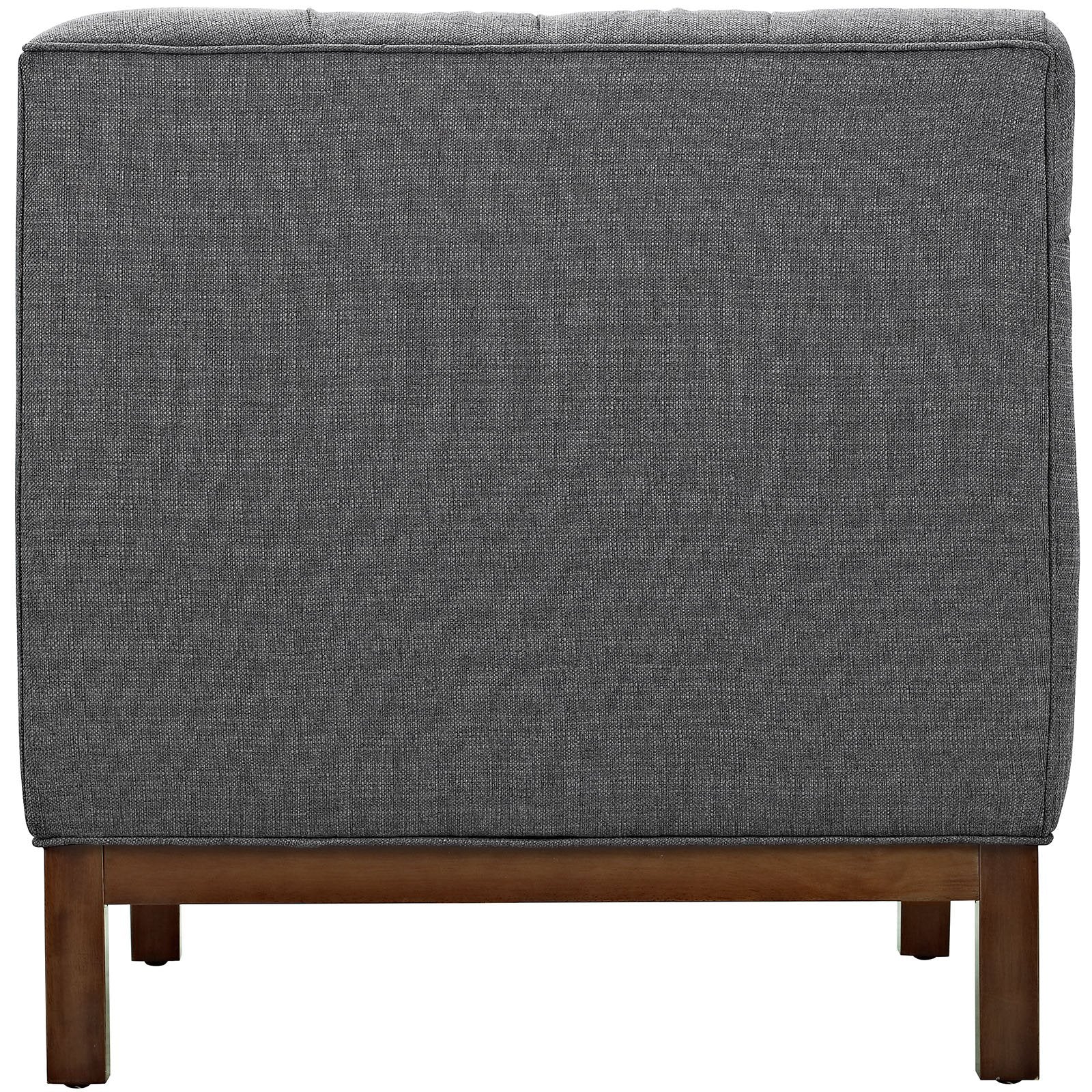 home office desk chairs | CasaFoyer Panache Collection | Elegant Upholstered Armchair | Tufted Buttons | Plush Cushions | Gray | casafoyer.myshopify.com