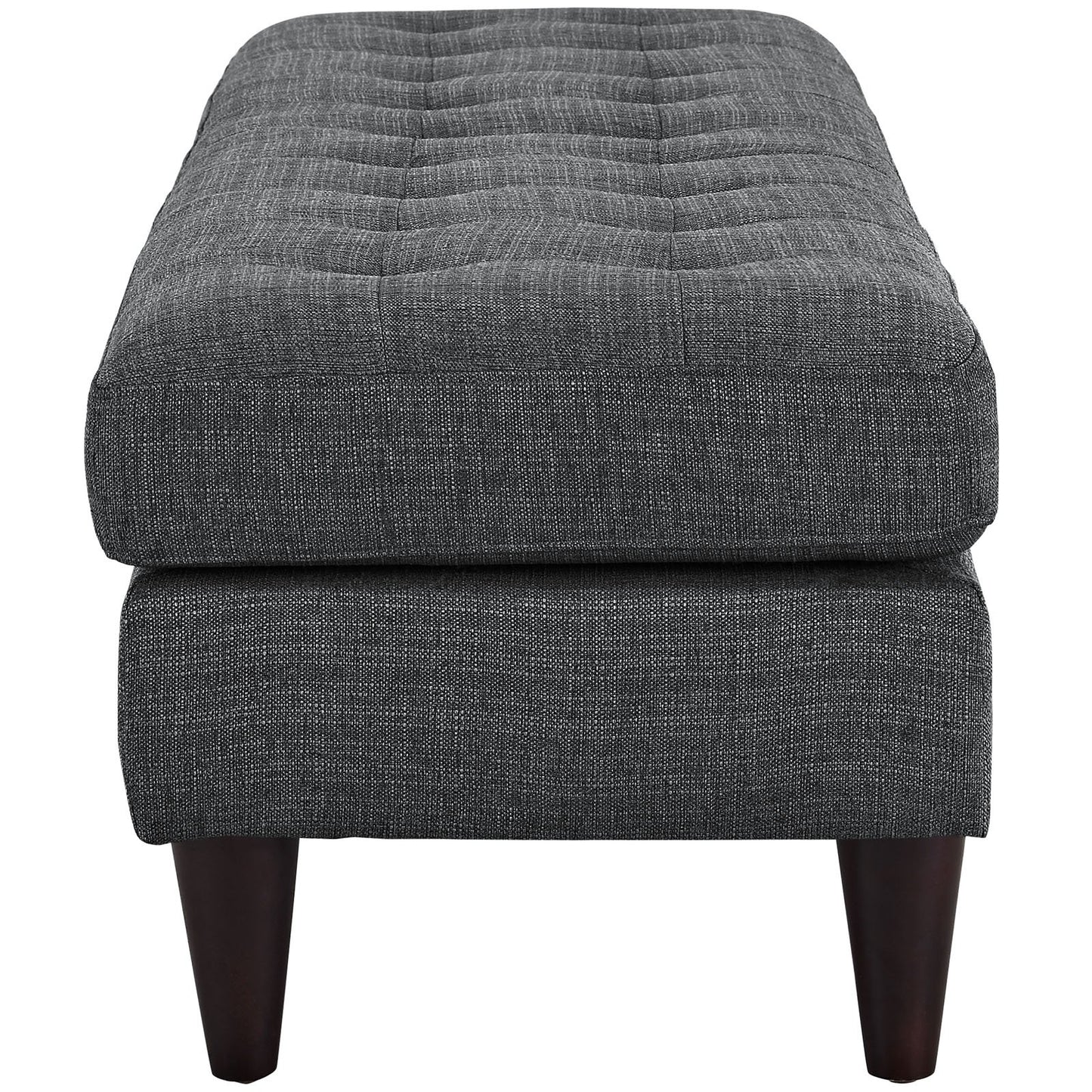 ottomans | CasaFoyer Empress Tufted Button Bench | Elegant Design | Luxurious Cushions | Solid Wood Legs | Gray Upholstery | Protects Floors | Adds Opulence | casafoyer.myshopify.com