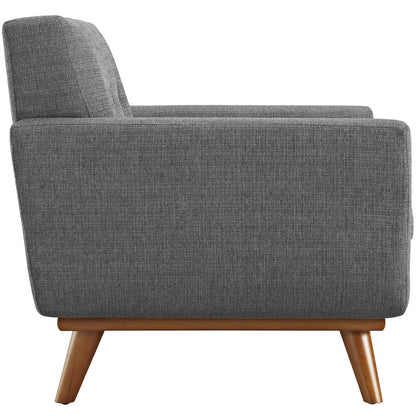 home office desk chairs | CasaFoyer Engage Living Room Set | Curved Design | Dual Cushions | Button Detail | Solid Base | Armchair & Ottoman Included | Gray | casafoyer.myshopify.com