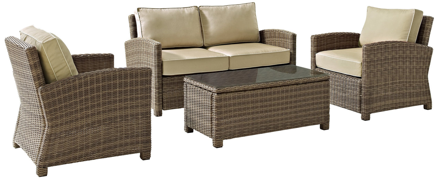 Chair | CasaFoyers Bradenton Collection | Outdoor Wicker Seating Set - Loveseat, Arm Chairs & Glass Top Table | All-Weather, UV/Fade Resistant Cushions | casafoyer.myshopify.com