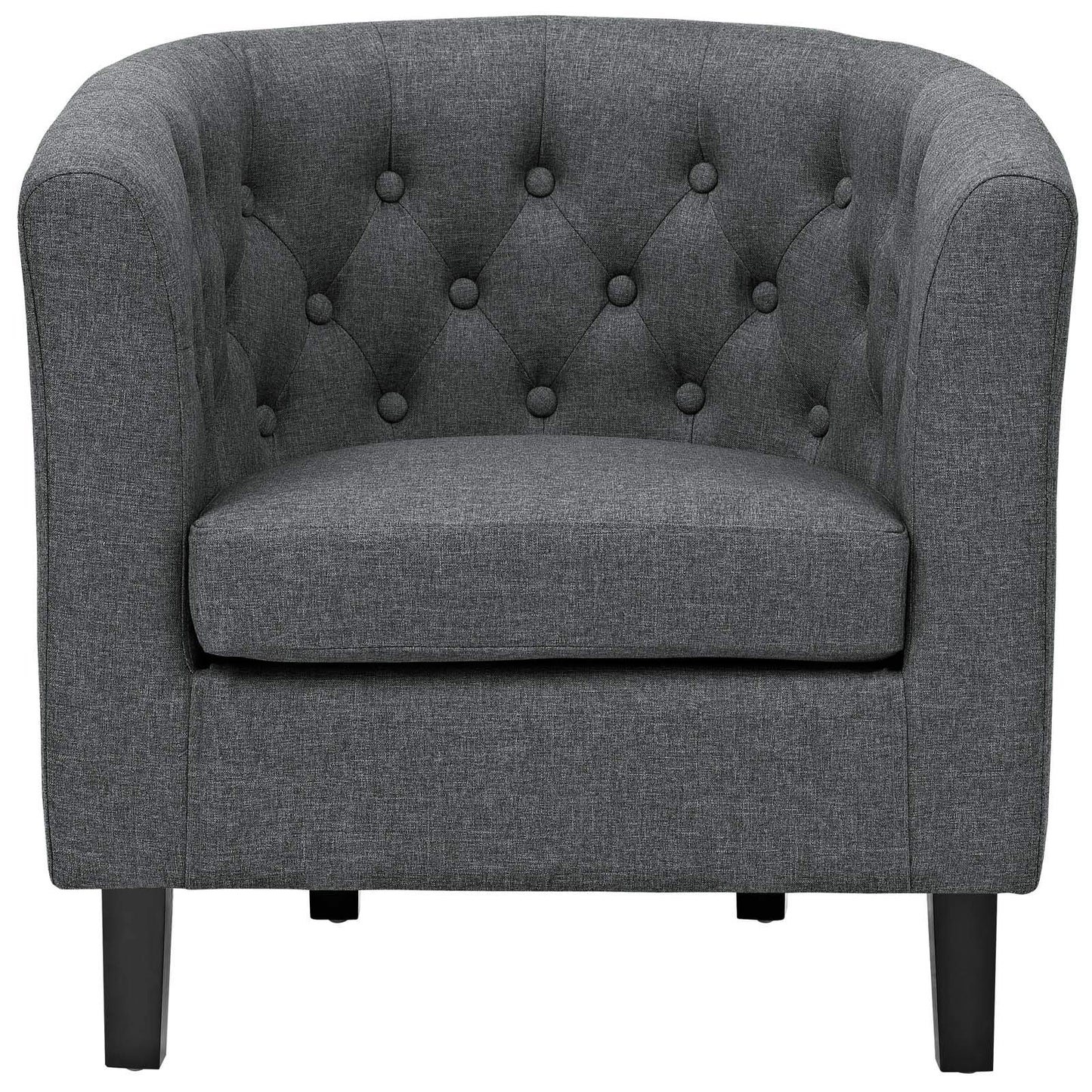 home office desk chairs | CasaFoyer Prospect Armchair | Chesterfield Design | Modern Elegance | Button Tufting | Espresso Stained Legs | Plush Foam Padding | Gray | casafoyer.myshopify.com