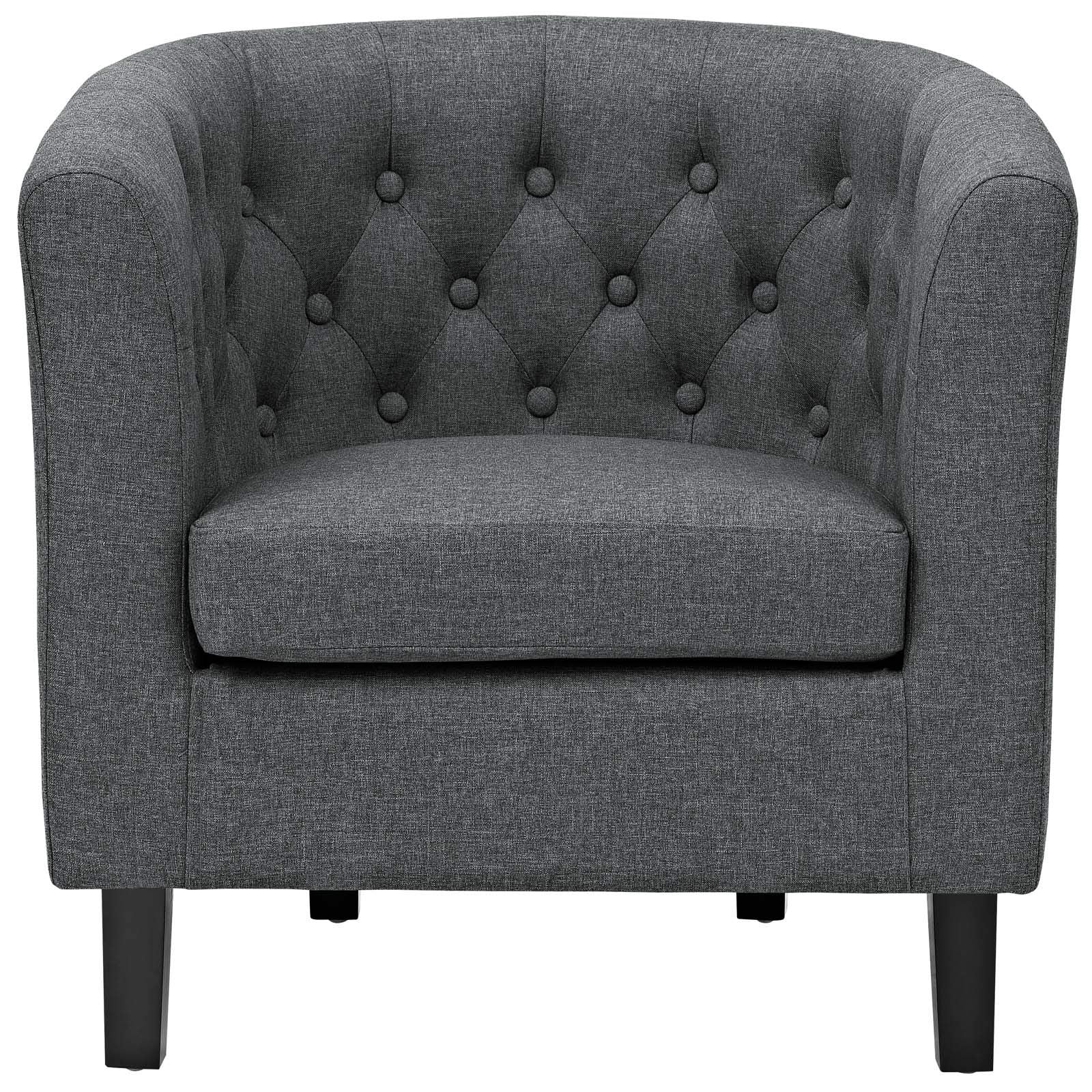 home office desk chairs | CasaFoyer Prospect Armchair | Chesterfield Design | Modern Elegance | Button Tufting | Espresso Stained Legs | Plush Foam Padding | Gray | casafoyer.myshopify.com