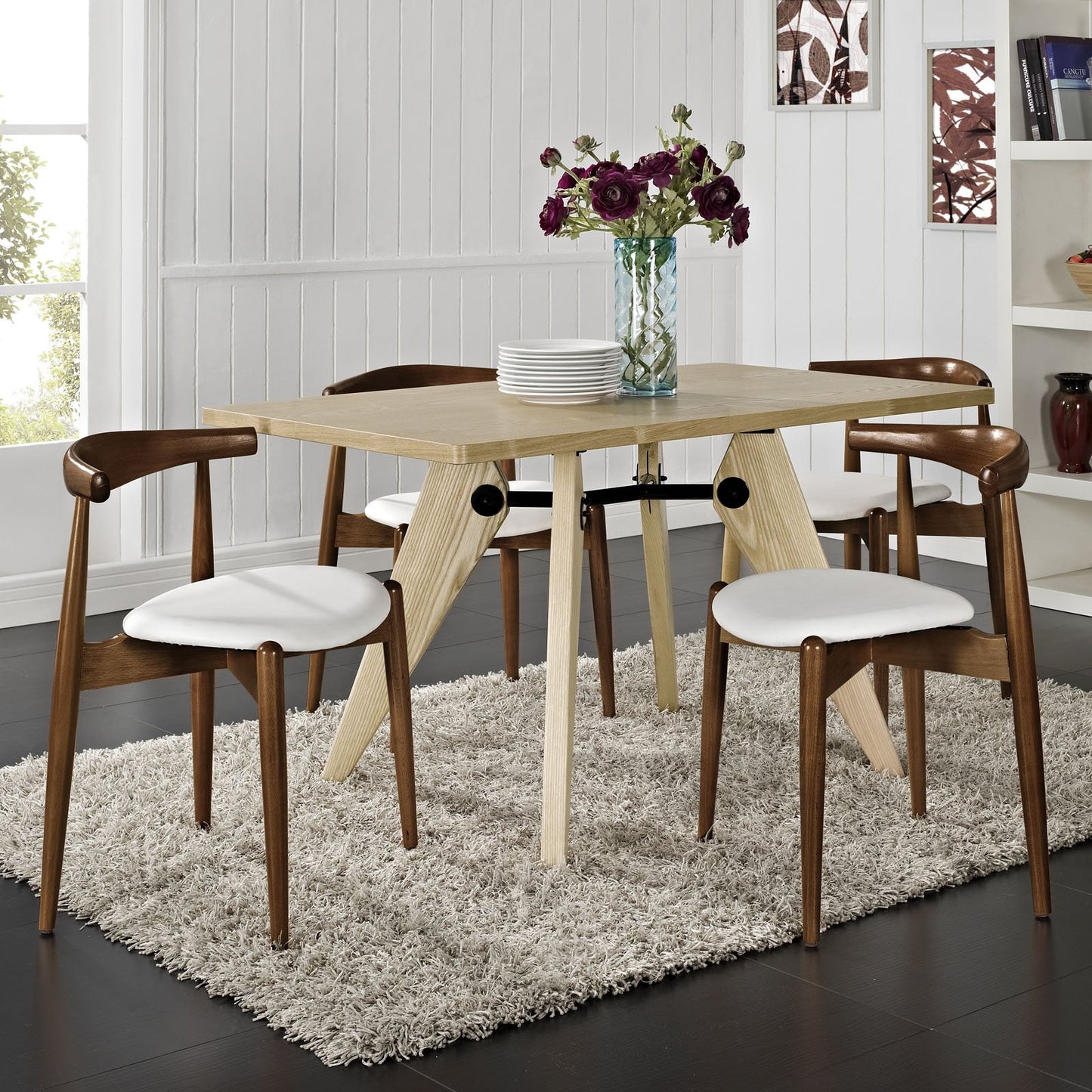 home office desk chairs | CasaFoyer Stalwart Dining Chair Set of 4 | Solid Beech Wood | Elongated Backrest | Tapered Legs | Plush Foam Cushion | Vinyl Upholstery | casafoyer.myshopify.com