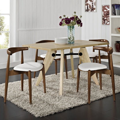 home office desk chairs | CasaFoyer Stalwart Dining Chair Set of 4 | Solid Beech Wood | Elongated Backrest | Tapered Legs | Plush Foam Cushion | Vinyl Upholstery | casafoyer.myshopify.com