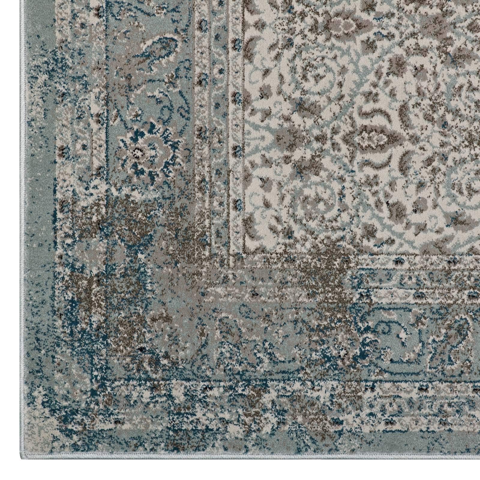 Carpet & Rugs | CasaFoyer Dilys Distressed Vintage Floral Lattice Area Rug | Teal/Brown/Beige | 8x10 | Stain Resistant | Non-Slip | Easy to Clean | casafoyer.myshopify.com