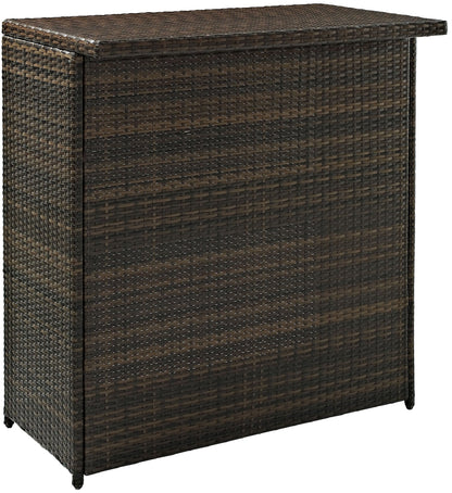 Patio Furniture Sets | Elegant Outdoor Resin Wicker Bar Set | Sleek Design | Ample Storage | Durable Steel Frames | Weather Resistant | Bar & Two Stools | casafoyer.myshopify.com