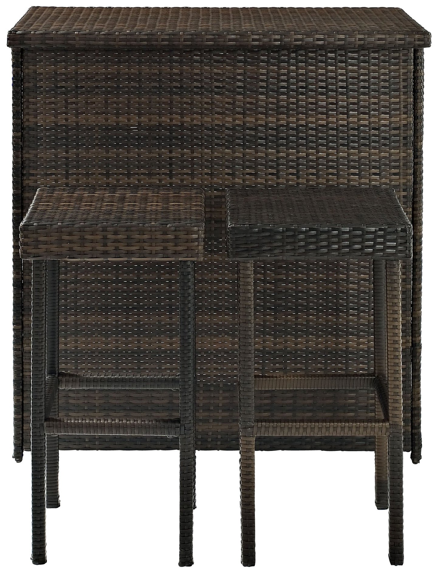 Patio Furniture Sets | Elegant Outdoor Resin Wicker Bar Set | Sleek Design | Ample Storage | Durable Steel Frames | Weather Resistant | Bar & Two Stools | casafoyer.myshopify.com