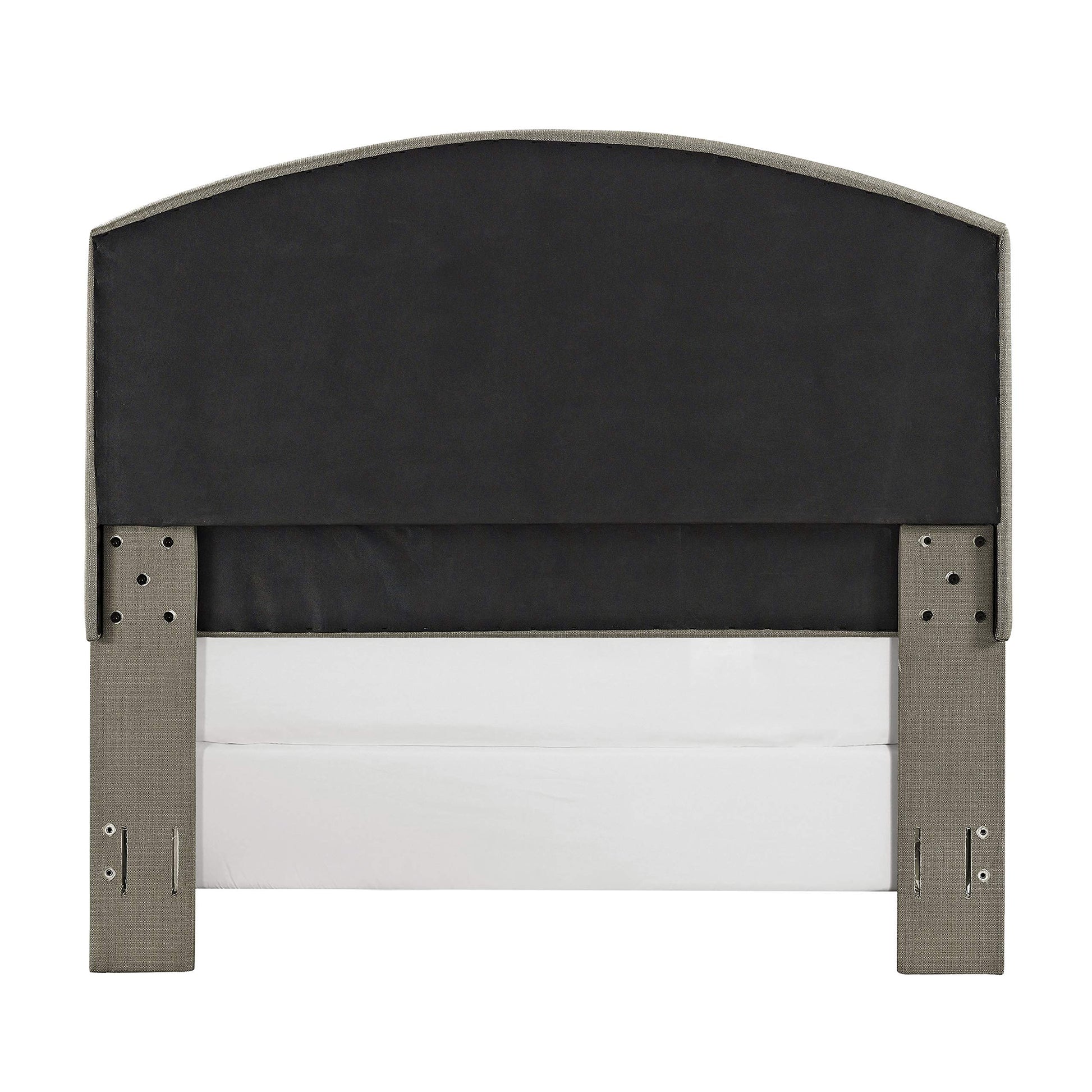 Bed | Cassie Bedset | Timeless Style | Curved Headboard | Shadow Gray | Antique Brass/Nickel Trim | Sturdy Frame | Easy Assembly | casafoyer.myshopify.com