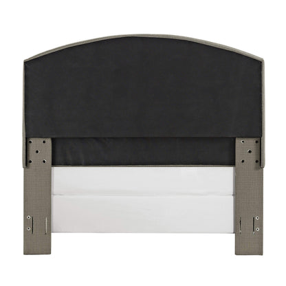 Bed | Cassie Bedset | Timeless Style | Curved Headboard | Shadow Gray | Antique Brass/Nickel Trim | Sturdy Frame | Easy Assembly | casafoyer.myshopify.com