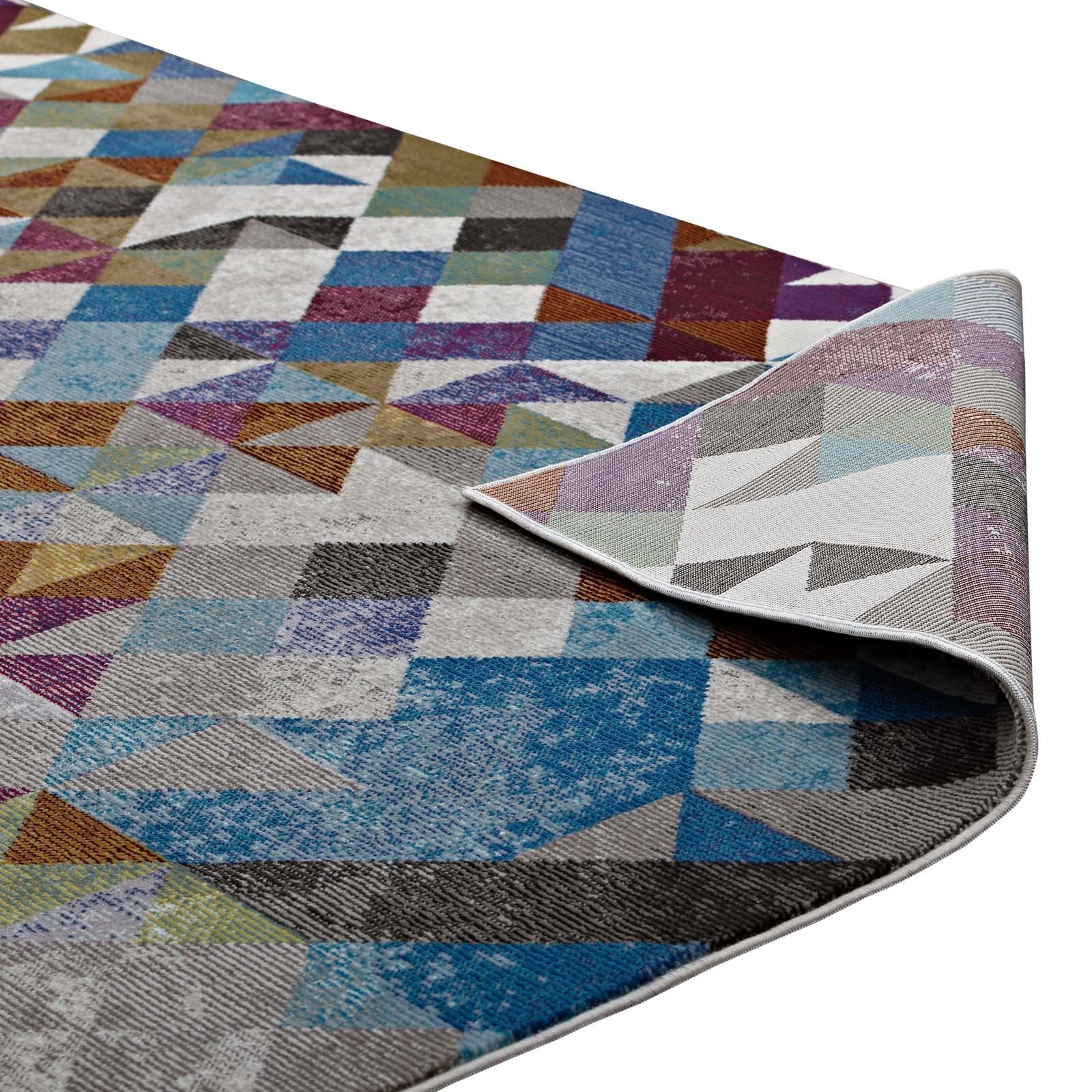 Carpet & Rugs | CasaFoyer Lavendula Triangle Mosaic Area Rug | Geometric Pattern | Durable Polypropylene | Rubber Bottom | Vibrant Design | Low Pile | Non-Shedding | Stain-Resistant | Easy to Maintain | 4x6 Size | casafoyer.myshopify.com