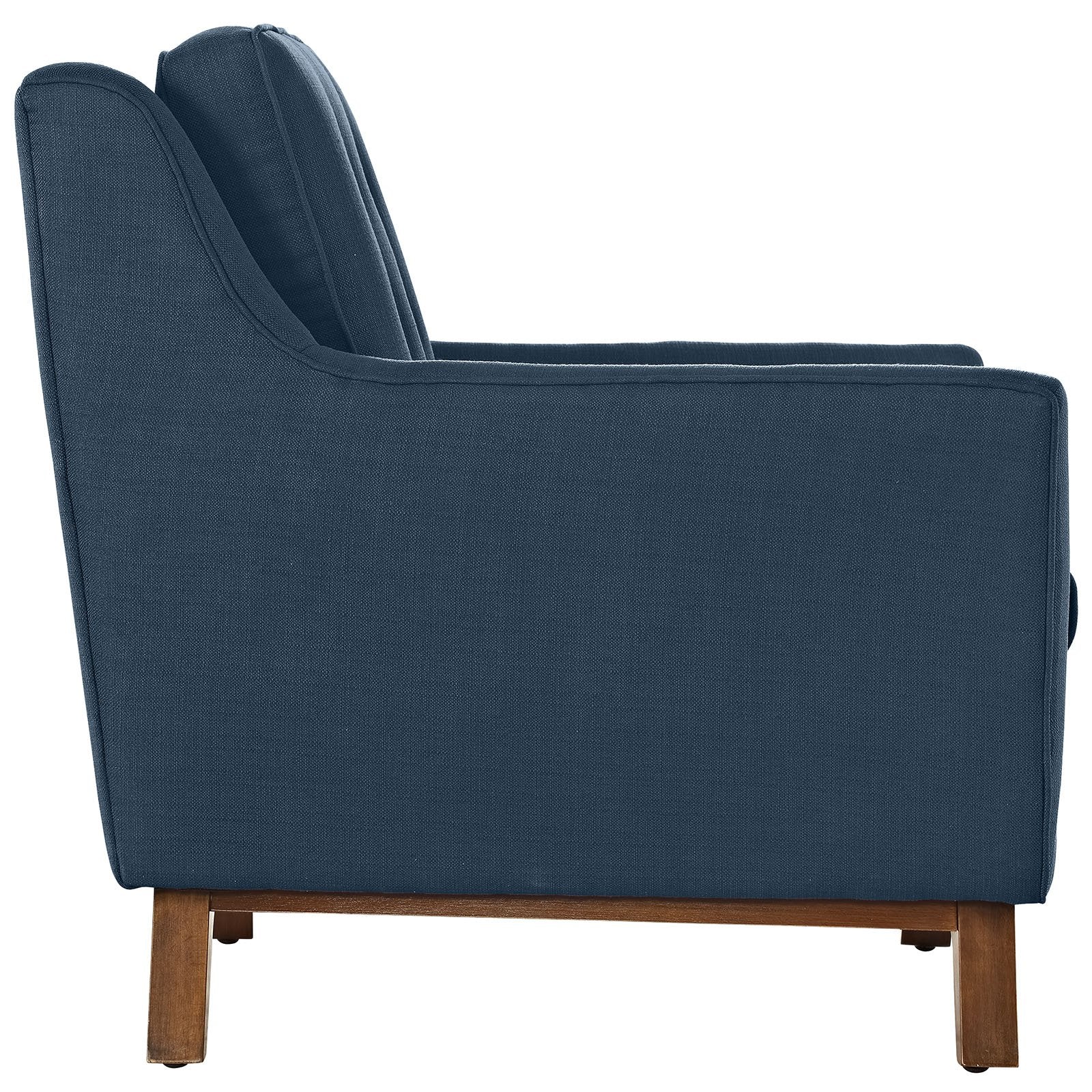 home office desk chairs | CasaFoyer Beguile Collection | Mid-Century Style Armchair | Plush Cushions | Walnut-Stained Base | Azure | casafoyer.myshopify.com