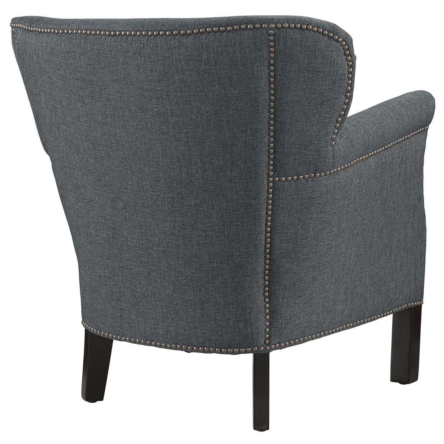 home office desk chairs | CasaFoyer Key Armchair: Luxurious Seating Experience | Comfort & Style | Elegant Curves | Dense Foam Padding | Ornamental Nailhead Trim | Polyester Upholstery | Black Stained Wood Legs | Versatile Design | Perfect for Any Space | casafoyer.myshopify.com