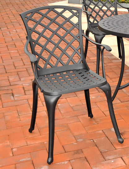 Dining Table | Premium Aluminum Outdoor Dining Set | Cool & Comfortable Experience | Stylish & Durable | Charcoal Black Finish | Ergonomic High Back Chairs | casafoyer.myshopify.com