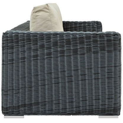 sofas | CasaFoyer Summon Outdoor Patio Sofa | Two-Tone Rattan | Sunbrella Cushions | Aluminum Frame | Ultimate Outdoor Retreat | casafoyer.myshopify.com