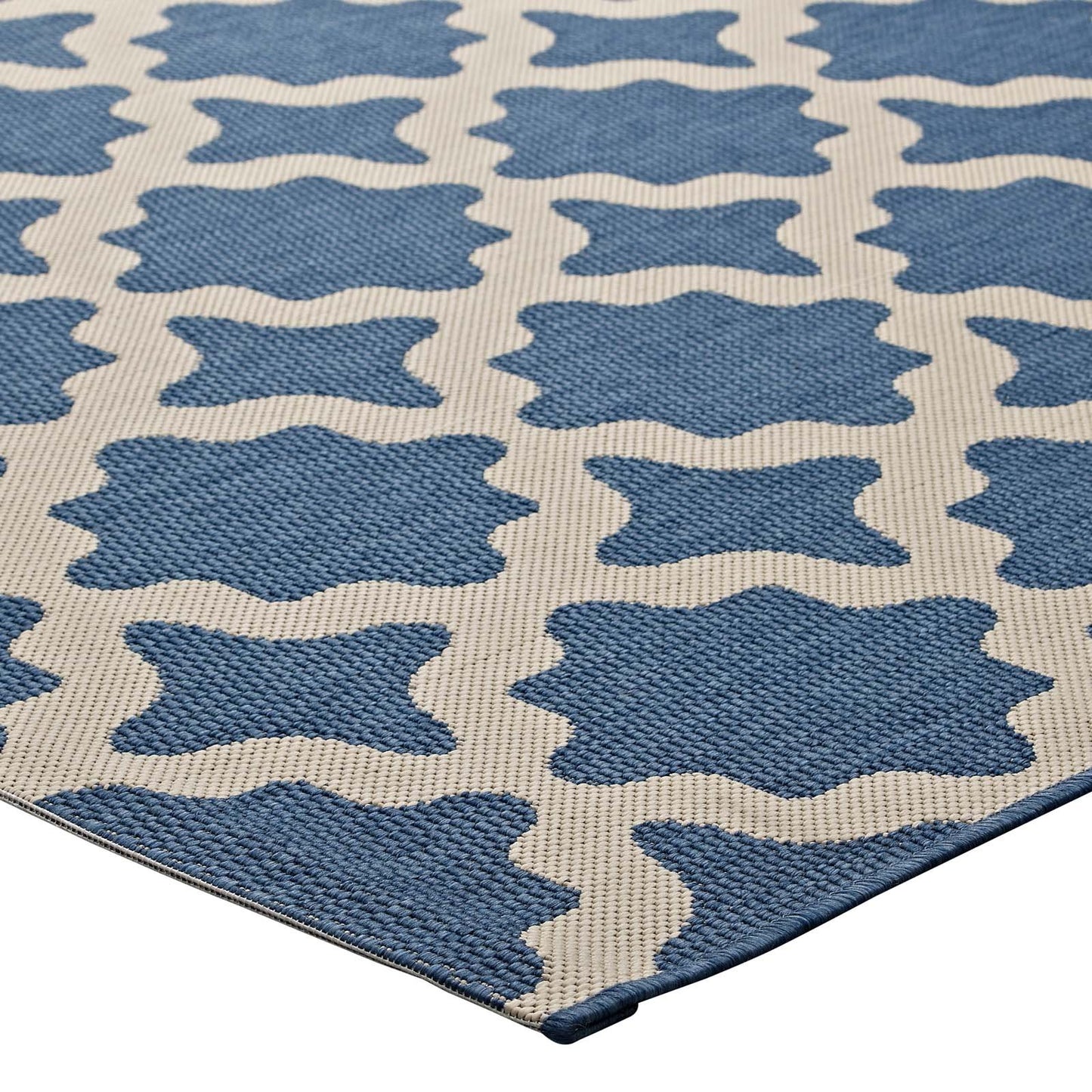 Carpet & Rugs | CasaFoyer Cerelia Moroccan Trellis 8x10 Indoor/Outdoor Area Rug | Durable, Fade & Stain Resistant | Blue/Beige | Perfect for Patio, Porch, Deck | Easy to Maintain | Safe for Kids & Pets | Protect Floors & Add Style | casafoyer.myshopify.com